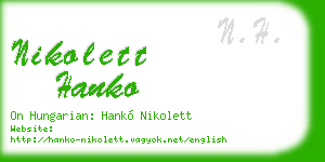 nikolett hanko business card